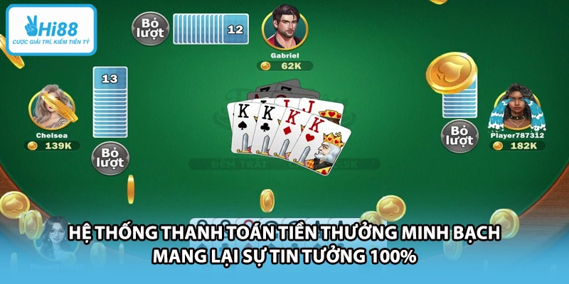 Hệ thống thanh toán tiền thưởng minh bạch mang lại sự tin tưởng 100%