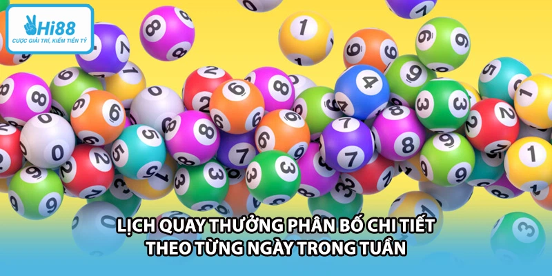Lịch quay thưởng phân bố chi tiết theo từng ngày trong tuần&nbsp;